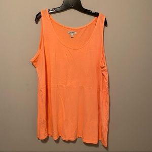 Neon orange knit tank top 3x